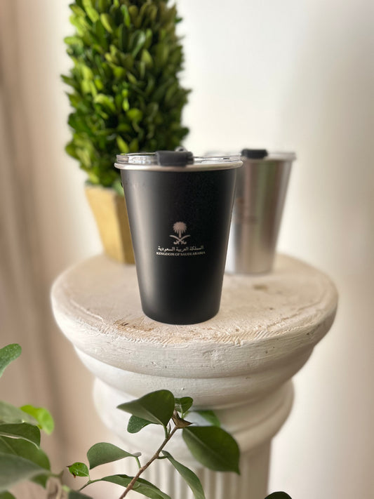 Kingdom of Saudi Arabia Cup for Cold Drinks كوب المملكة العربية السعودية  للمشروبات الباردة بغطاء شفاف
